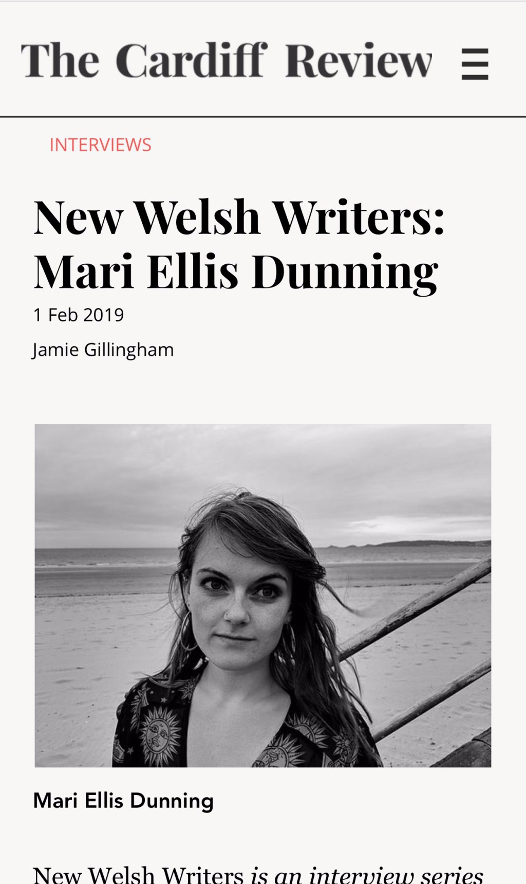 Interview in The Cardiff Review: New Welsh&nbsp;Writers